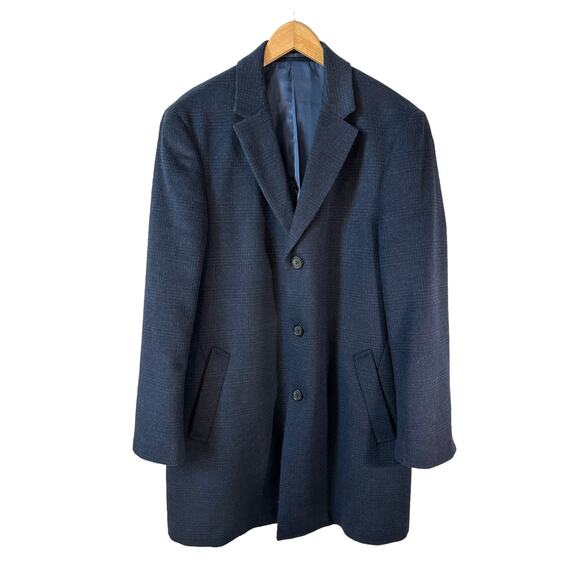 HART SCHAFFNER MARX Men's Wool Blend Coat Jacket Blue Size 40R with Flaw - Picture 1 of 10